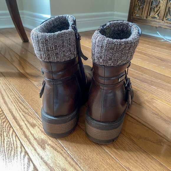 Lauren Taylor - Cuffed Zip up Ankle Boots with Buckle - Picture 3 of 10